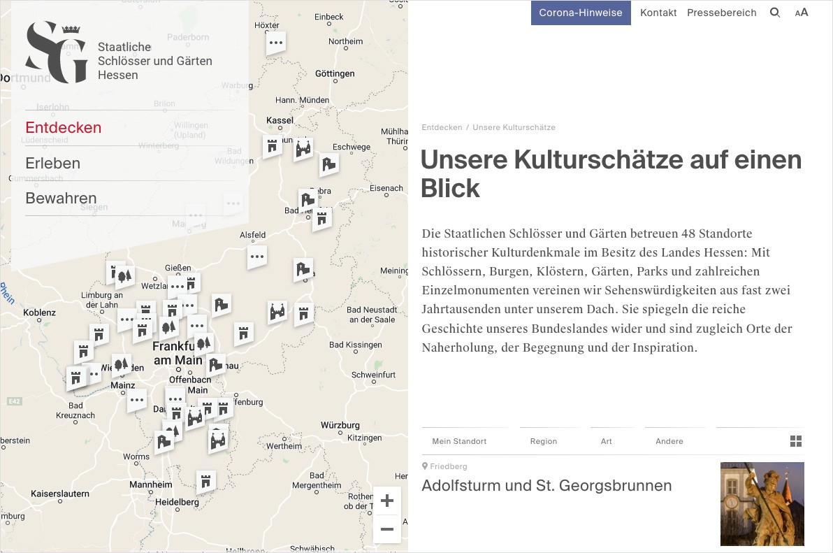 Staatliche Schlösser und Gärten Hessen – Website