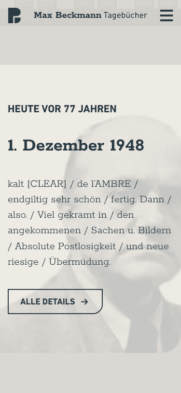 Max Beckmann Tagebücher, Online-Archiv